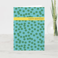 Cute Green and Blue Abstract Dots Birthday