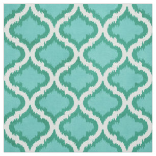 Cute green and turquoise ikat Moroccan pattern Fabric
