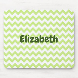 Cute green and white chevron mouse mat