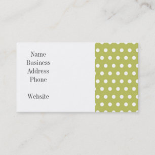 Cute Green and White Polka Dots Pattern Gifts Business Card