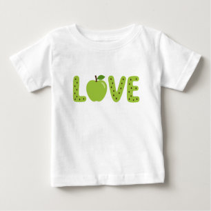 Cute Green Apple LOVE Kids T-Shirt