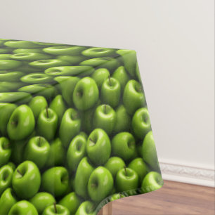 Cute green apple lovers tiled  tablecloth