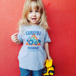 Cute Green Backhoe Funny Excavator Digger Boys Toddler T-Shirt