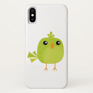 Cute Green Bird Cartoon iPhone X Case