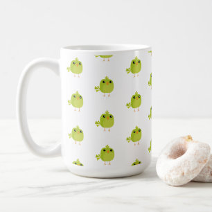 Cute Green Bird Cartoon Coffee Mug