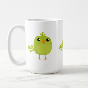 Cute Green Bird Cartoon Coffee Mug