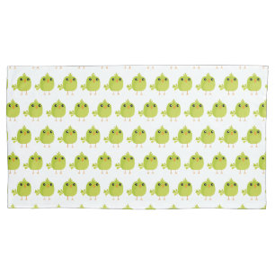 Cute Green Bird Cartoon Pillowcase