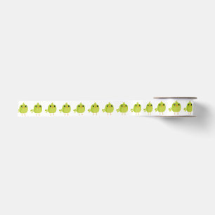 Cute Green Bird Cartoon Satin Ribbon
