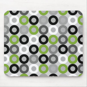 Cute green black and white dots vector pattern mouse mat
