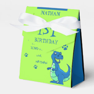Cute Green Blue Dinosaur Themed Birthday Favour Bo Favour Box