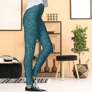 Cute Green Blue Glitter Sport Christmas Party Gift Leggings
