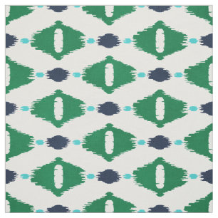 Cute green blue ikat tribal patterns fabric