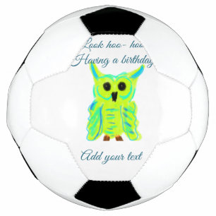 Cute green blue pastel owl pun add text birthday t football