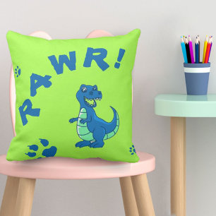 Cute   Green Blue    RAWR Dinosaur   Kids Cushion