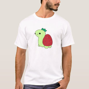 Cute green blushing strawberry turtle Classic T-Sh T-Shirt