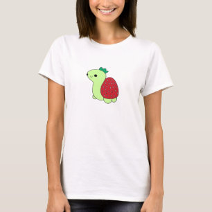 Cute green blushing strawberry turtle Classic T-Sh T-Shirt