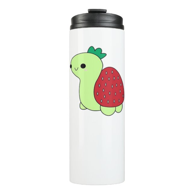 Cute green blushing strawberry turtle Classic T-Sh Thermal Tumbler (Front)