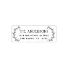 Cute Green Botanical Wreath Modern Return Address