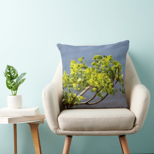 Cute green branch in the wind  cushion (Chair)