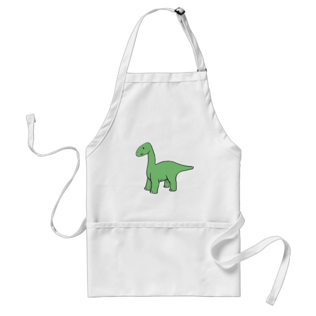 Cute Green Brontosaurus Standard Apron (Front)