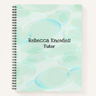 Cute green bubbles pattern notebook