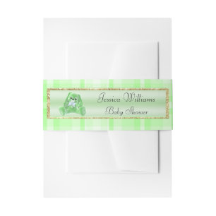 Cute Green Bunny Invitation Belly Band