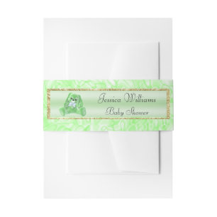 Cute Green Bunny Invitation Belly Band