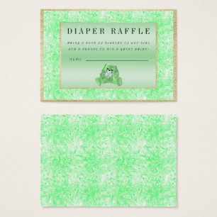 Cute Green Bunny "Raffle" Baby Shower