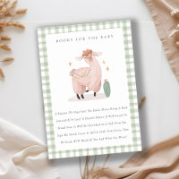 Cute Green Cactus Boho Llama Books For Baby Shower