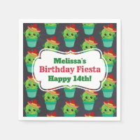 Cute Green Cactus in a Red Sombrero Pattern