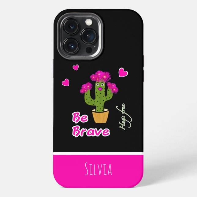 Cute green cactus iPhone case (Back)