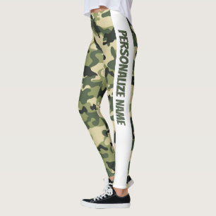 Cute Green Camouflage PERSONALIZE Leggings
