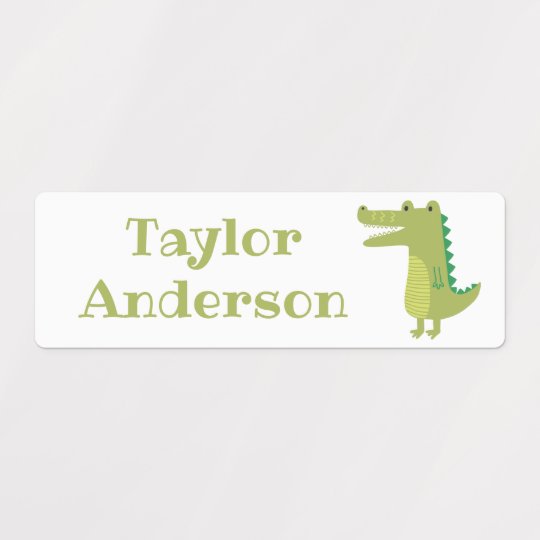 Cute Green Cartoon Alligator Personalised Name | Zazzle.co.uk