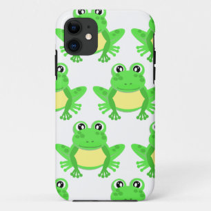 Cute Green Cartoon Frog Pattern Kawaii iPhone 11 Case