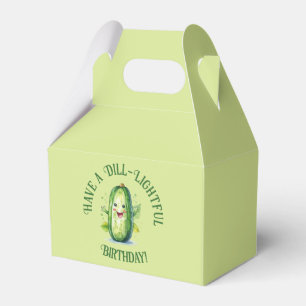 Cute Green Cartoon Pickle Birthday Favour Box