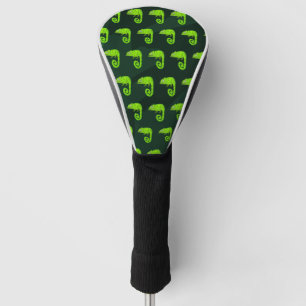 Cute Green Chameleon Illustration Tropical Reptile Golf Head Cover