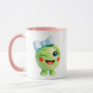 Cute Green Character Illustration Mug