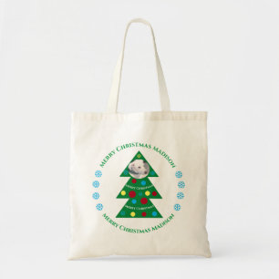 Cute Green Christmas Tree Celebration Holiday Tote Bag