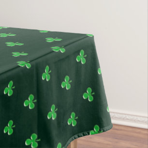 Cute Green Clover Shamrock pattern modern elegant Tablecloth