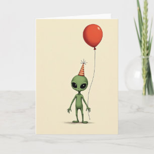 Cute Green Creature Hat Card