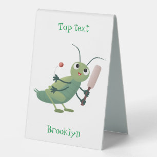 Cute green cricket insect cartoon illustration