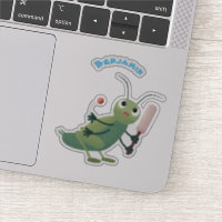 Cute green cricket insect cartoon illustration