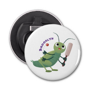 Cute green cricket insect cartoon illustration bottle opener