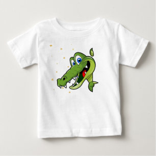 Cute Green Crocodile Cartoon Baby T-Shirt