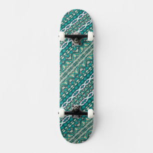Cute green design aztec patterns design skateboard