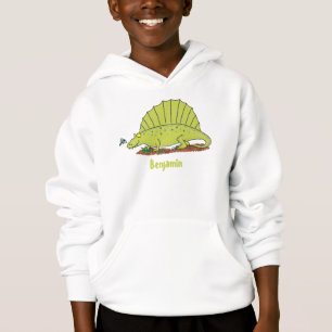 Cute green dimetrodon cartoon illustration