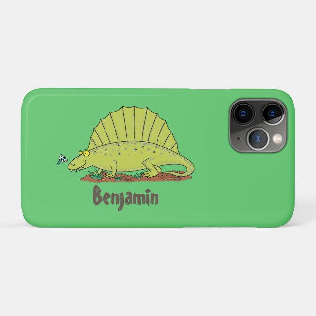 Cute green dimetrodon cartoon illustration Case-Mate iPhone case (Back (Horizontal))