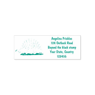 Cute green dimetrodon cartoon illustration self-inking stamp