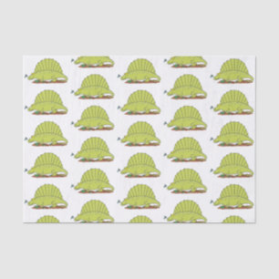 Cute green dimetrodon cartoon illustration tissue paper