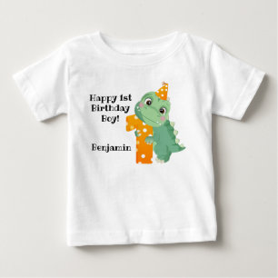 Cute Green Dino Birthday Baby T-Shirt